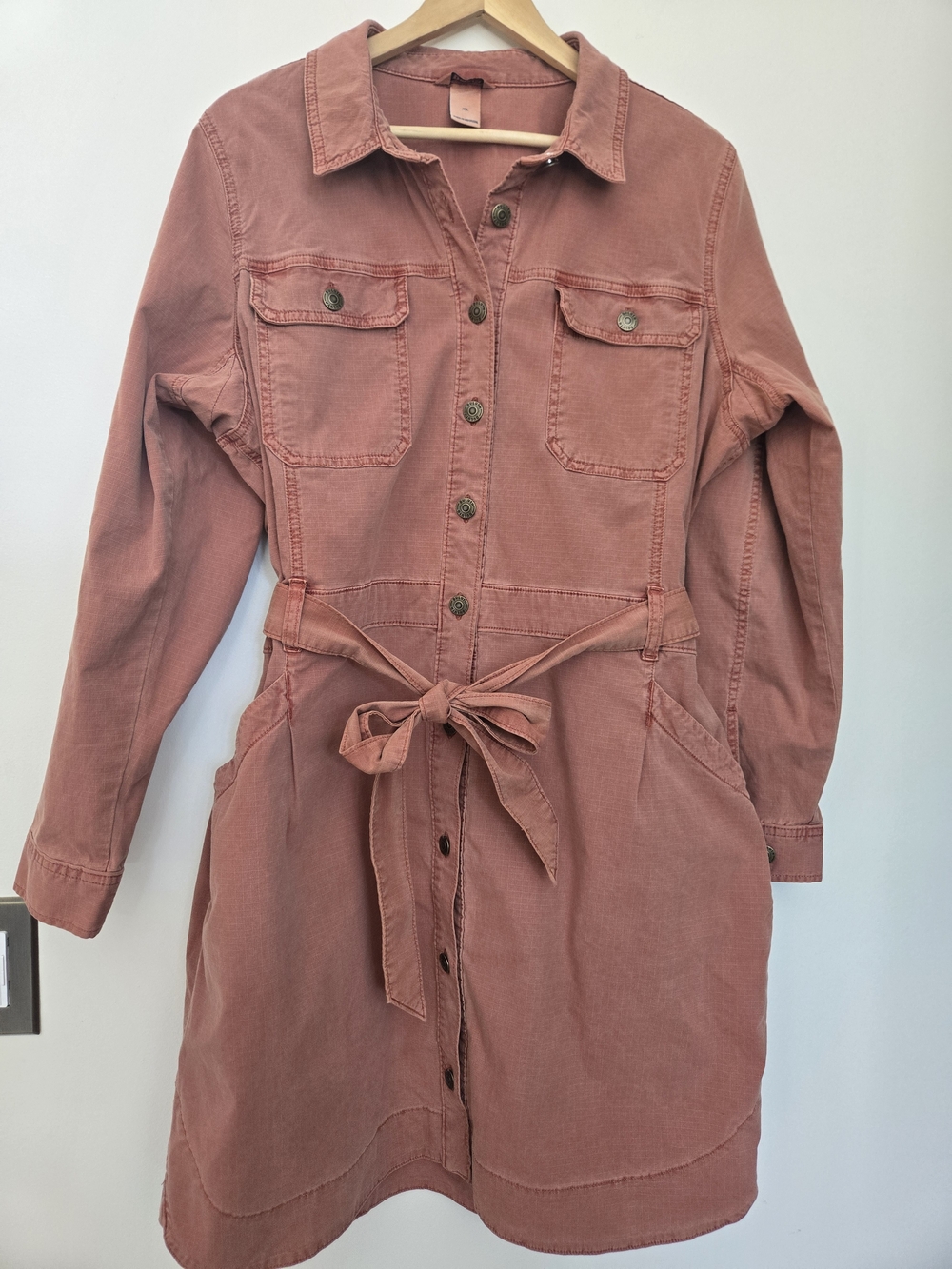 Duluth Trading Co Rust Button-Front Utility Shirtdress Jacket - Picture 2 of 9